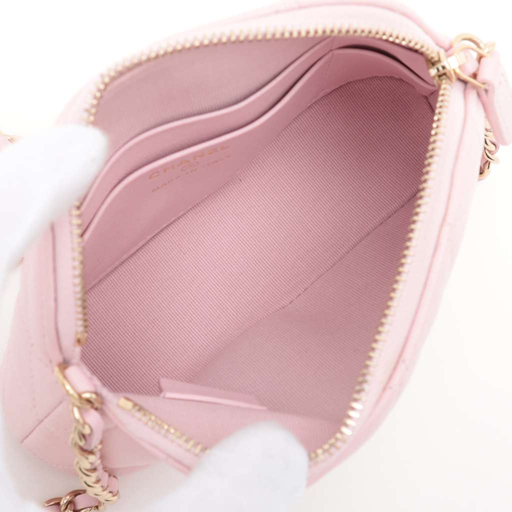 Chanel Mini CC Quilted Lambskin Dome Clutch with Chain - Image 6