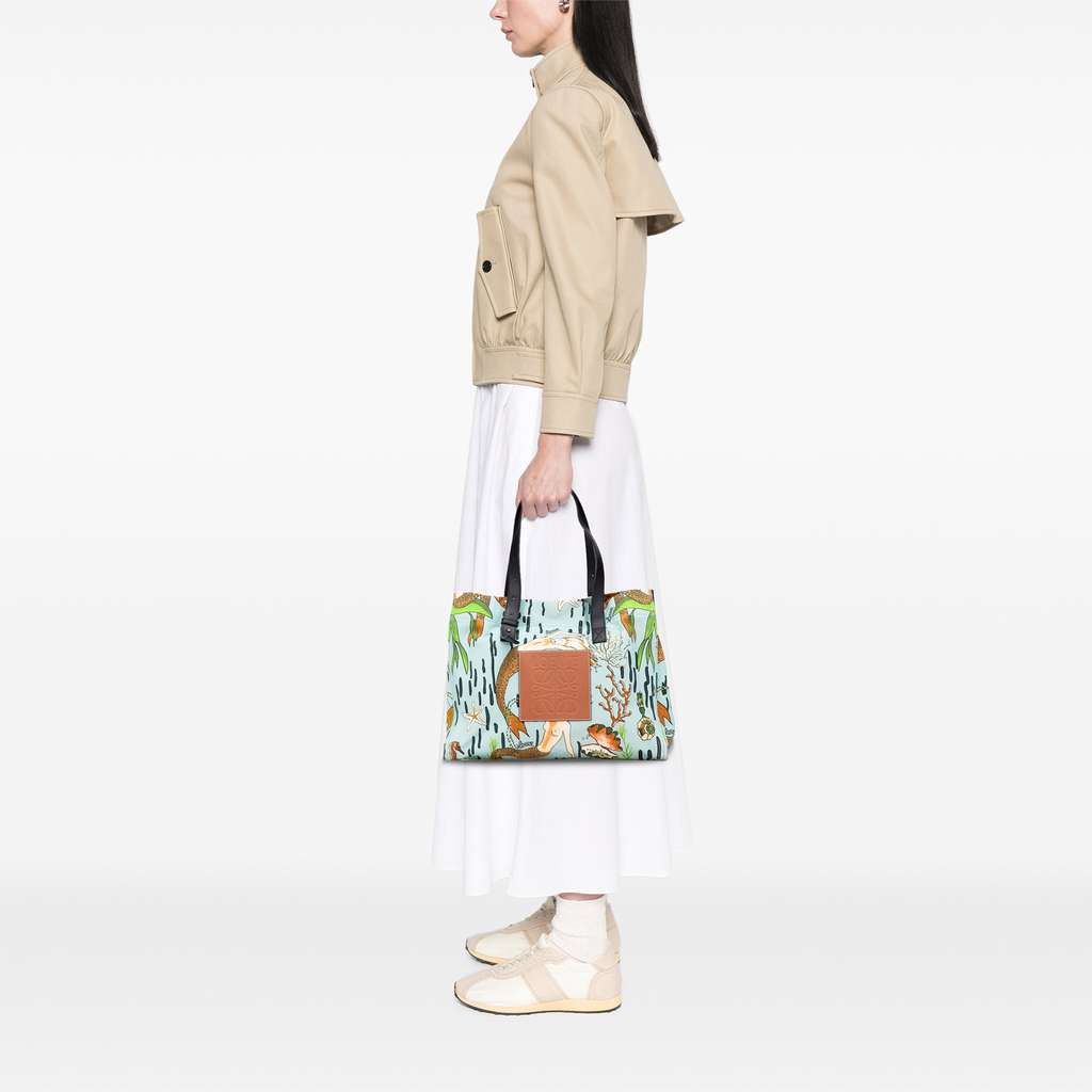 Loewe Paulas Ibiza Medium Canvas Mermaid Print Tote - Image 12