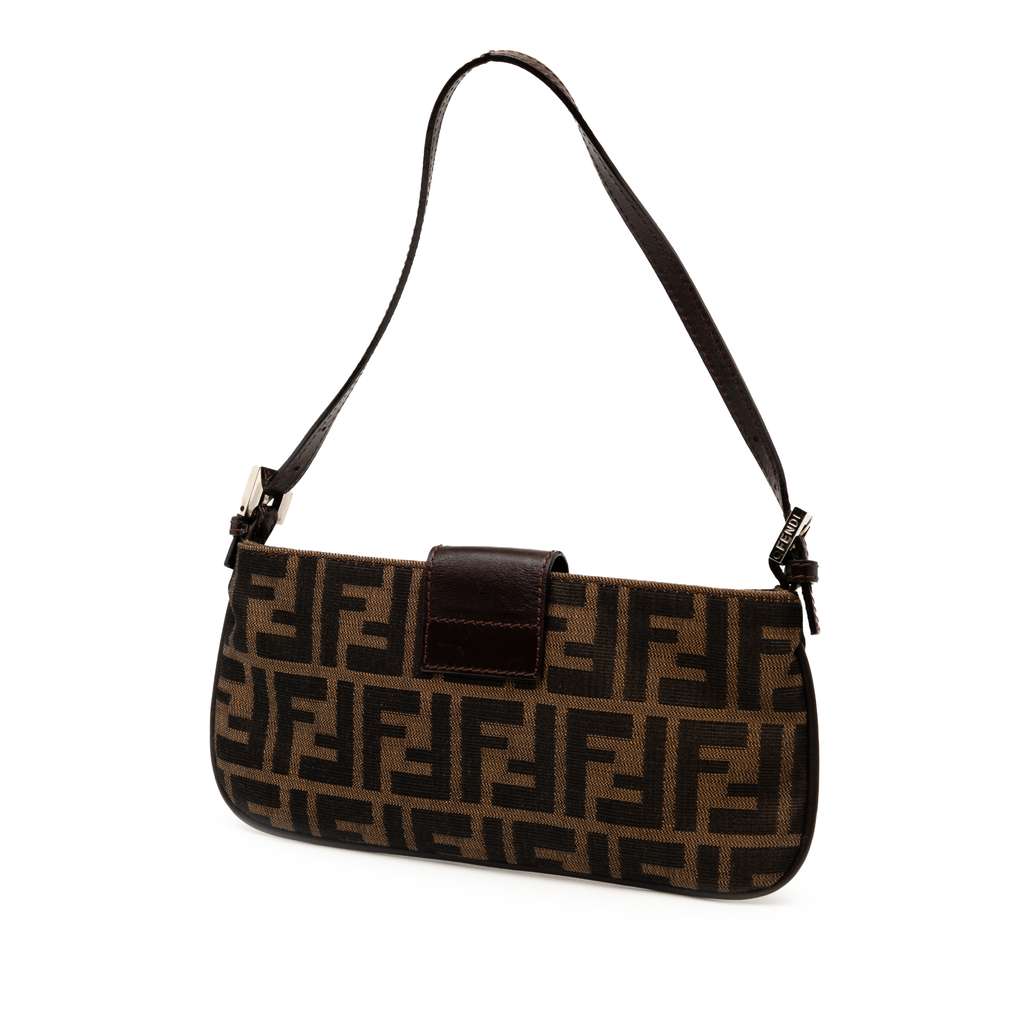 Fendi Zucca Canvas Shoulder Bag - Back view
