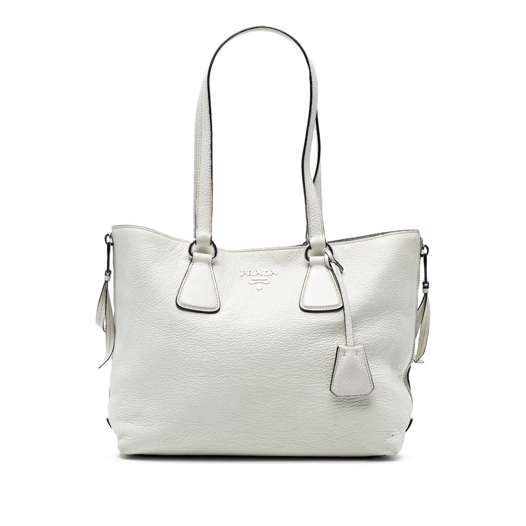 Prada Vitello Daino Side Zip Tote