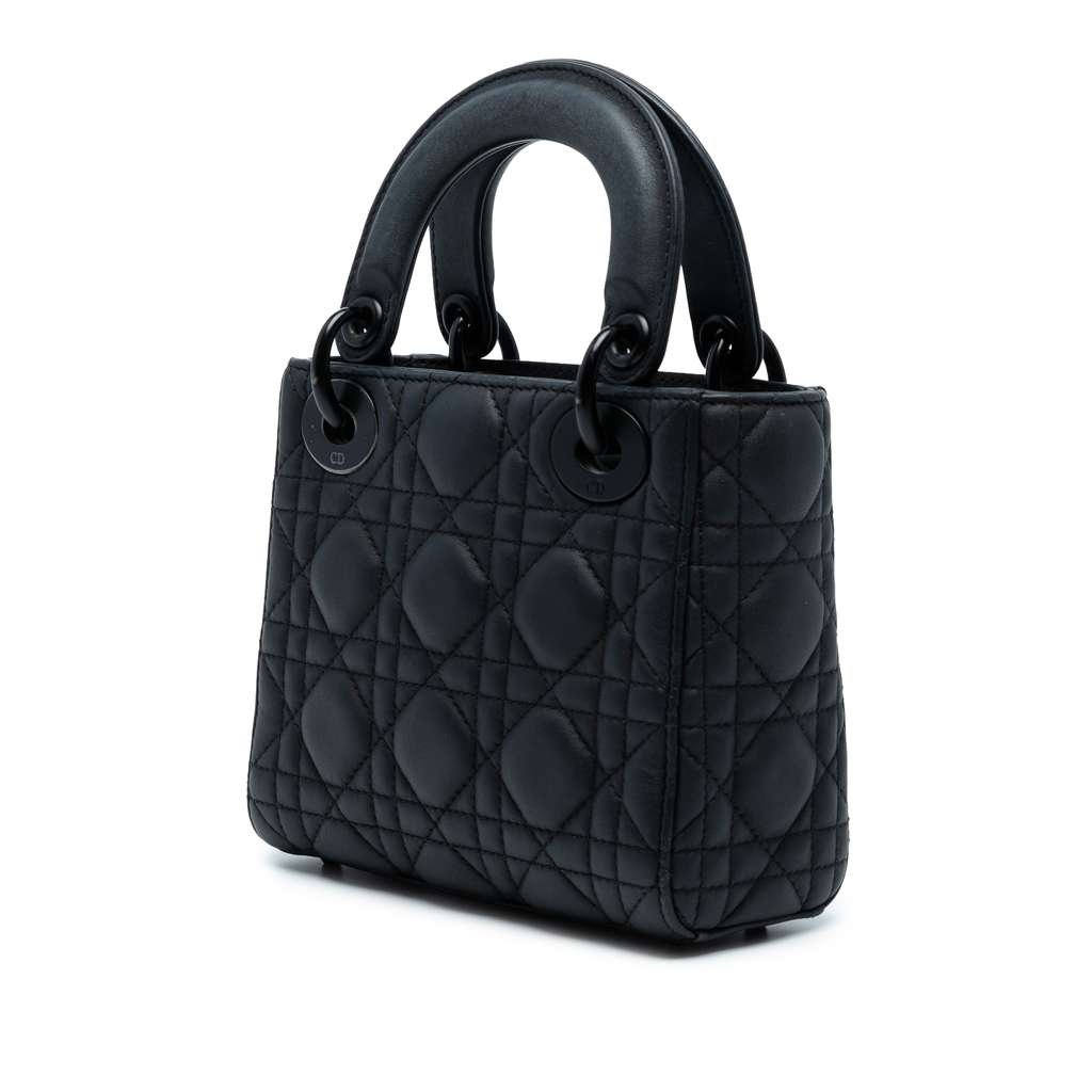 Dior Mini Ultra Matte Calfskin Cannage Lady Dior - Back view