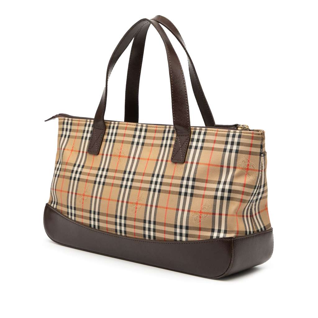 Burberry Haymarket Check Canvas Handbag - Back view