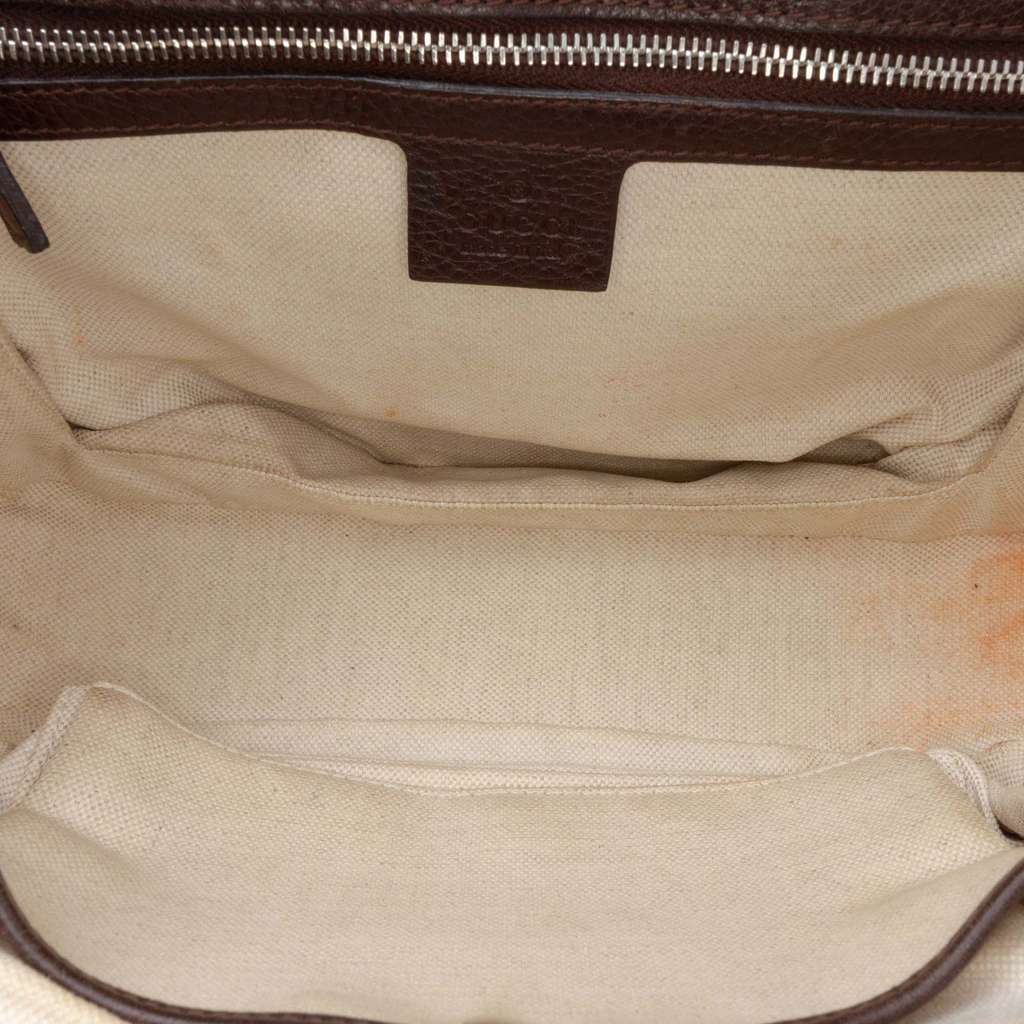 Gucci Medium GG Canvas Bamboo Top Handle Bag - 4