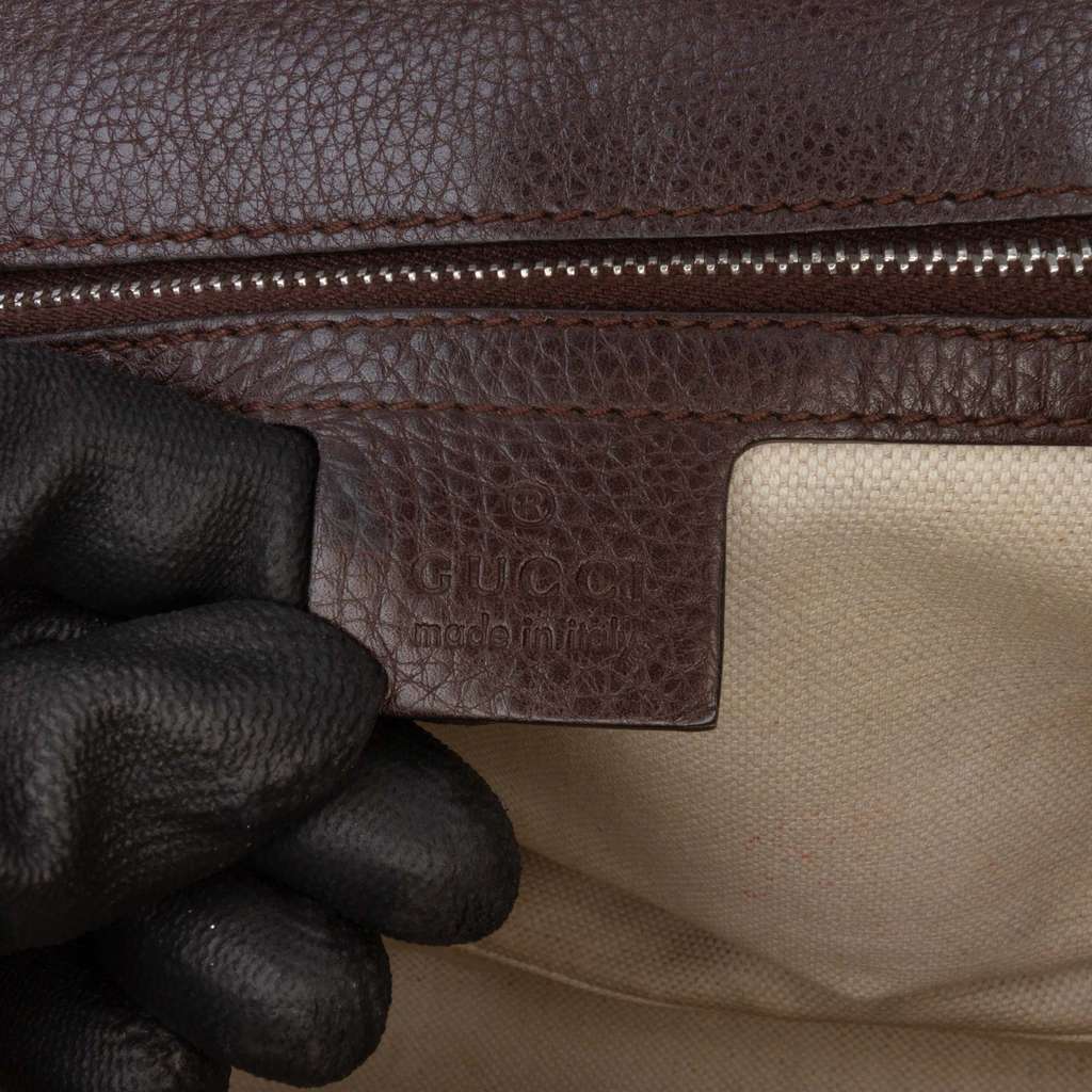 Gucci Medium GG Canvas Bamboo Top Handle Bag - Side view