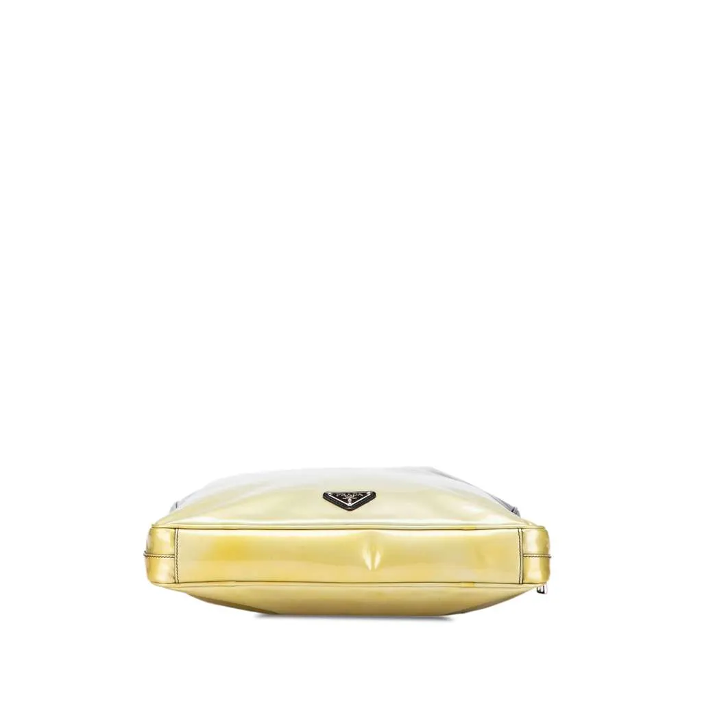 Prada Vernice Sfumato Handbag Gold Leather Good - Inside View