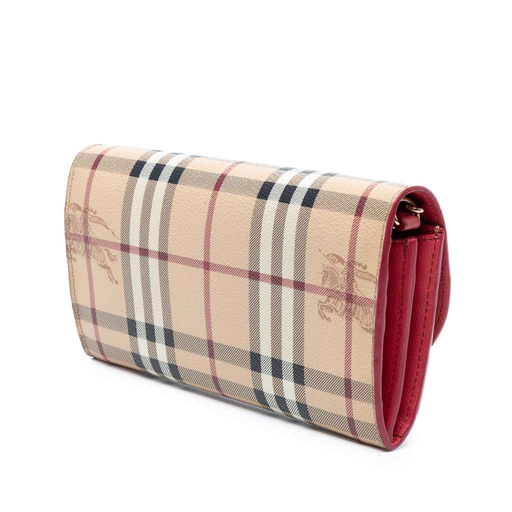 Burberry Haymarket Check Coated Canvas Henley Wallet on Chain - Back view