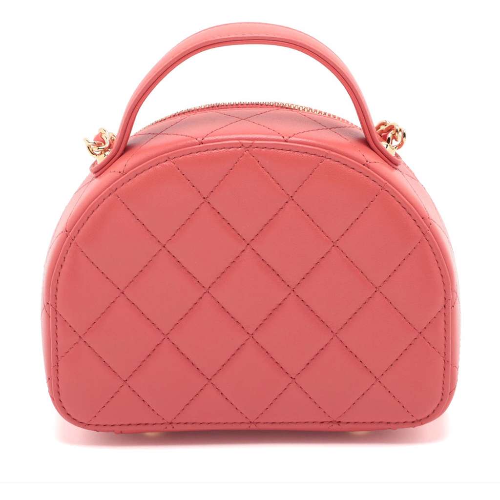 Chanel Quilted Lambskin Chic Riviera Top Handle Vanity Case - Back view
