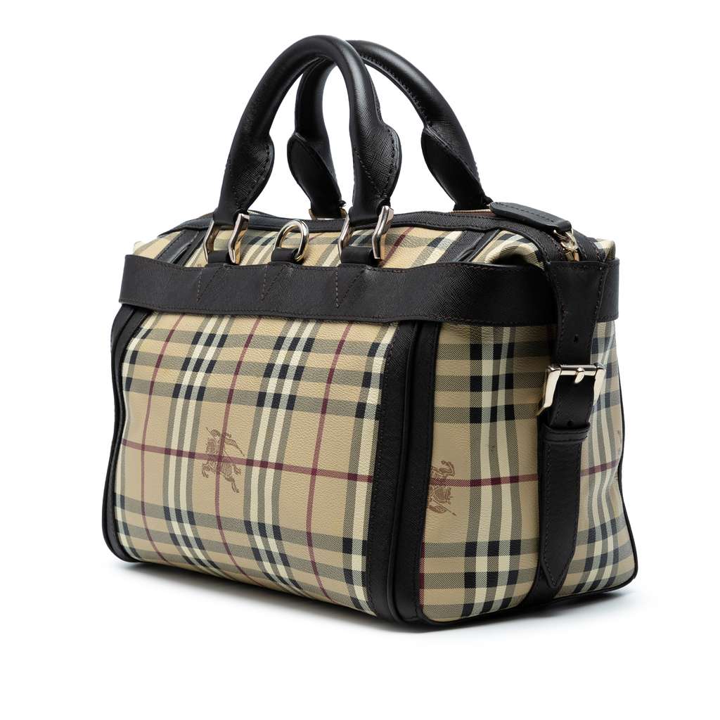 Burberry Haymarket Check Coated Canvas Top Handle Bag - Back view