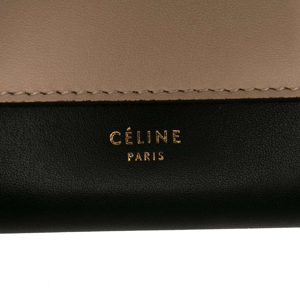 Celine Tricolor Leather Pocket Envelope Wallet On Chain - Side view