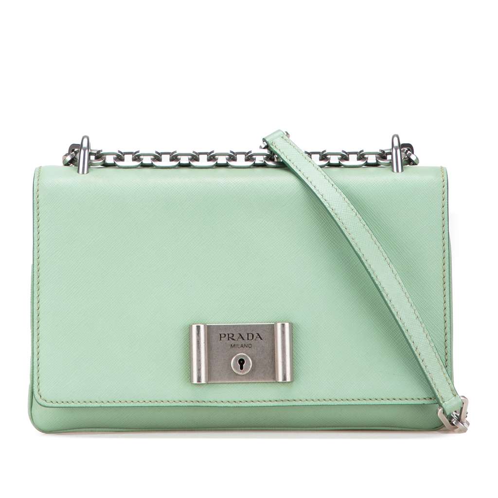 Prada Saffiano Lux Chain Lock Flap