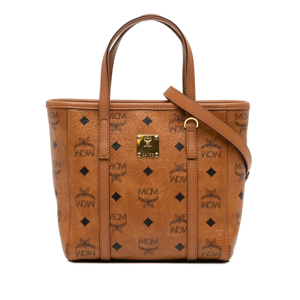 Mcm Mini Visetos Coated Canvas Toni Top Zip Shopper Tote