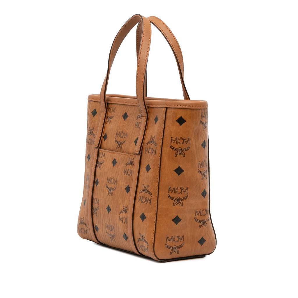 Mcm Mini Visetos Coated Canvas Toni Top Zip Shopper Tote - Back view