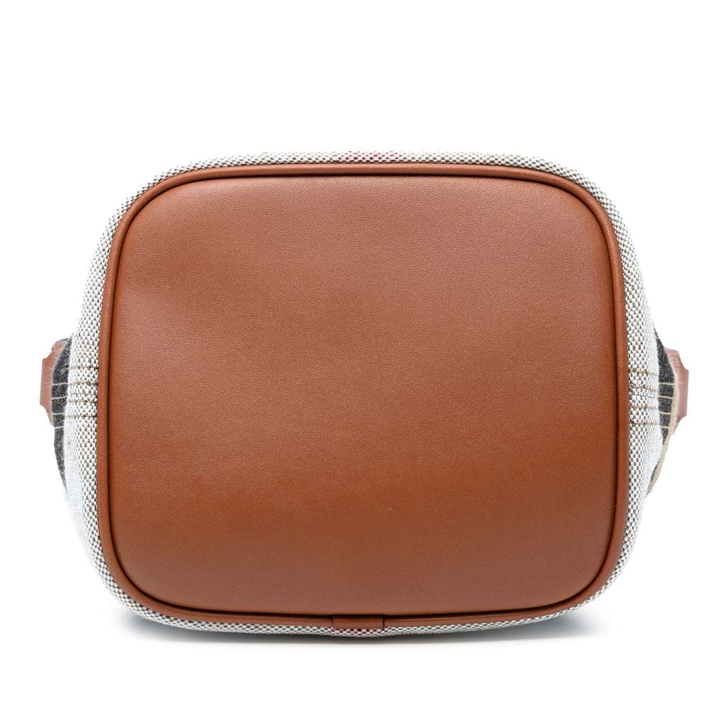 Burberry Mini Mega Check Canvas Ashby Tassel Bucket Bag - Image 6