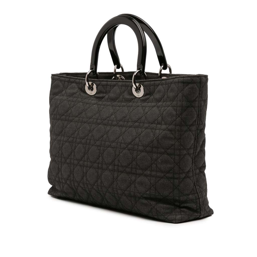 Dior Extra Large Denim Cannage Lady Dior - Back view