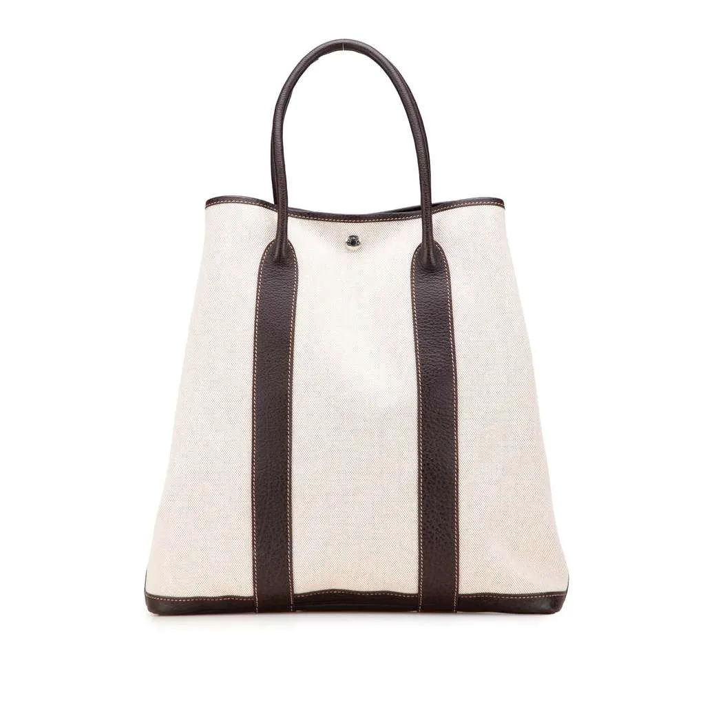 Hermès Toile and Buffalo Leather Garden File 37 Brown Canvas Very good - Front View