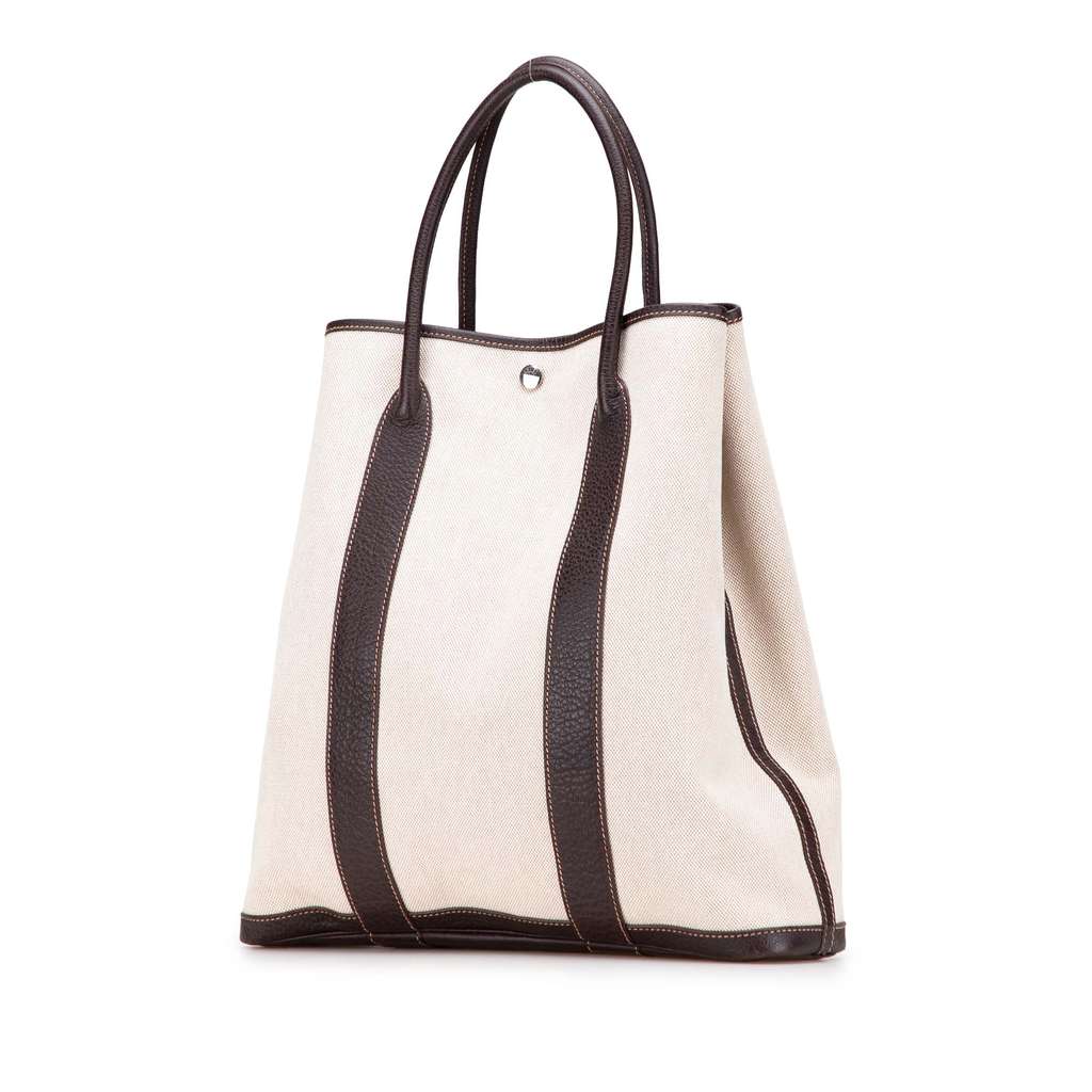 Hermès Toile and Buffalo Leather Garden File 37 - Back view