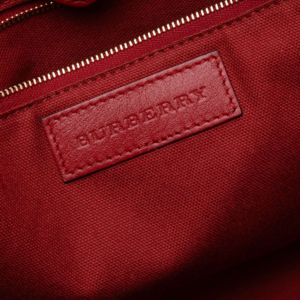 Burberry Small Leather Trimmed Haymarket Check Coated Canvas Canterbury Tote - Side view