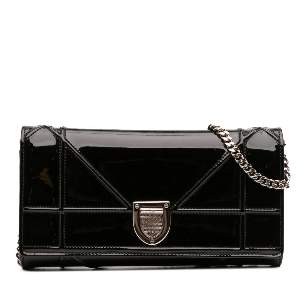 Dior Patent Diorama Croisiere Wallet On Chain