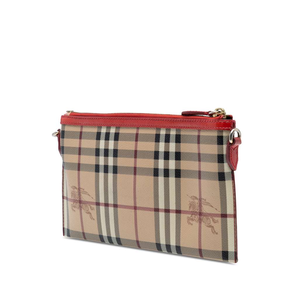 Burberry Haymarket Check Coated Canvas Peyton Crossbody - Back view