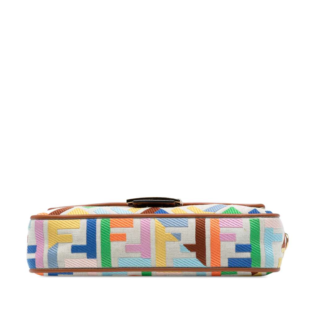 Fendi Zucca Embroidered Canvas Baguette Satchel - Image 6
