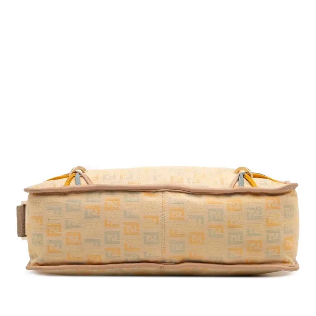 Fendi Zucchino Canvas F Charm Crossbody Brown Canvas Very good - Inside View