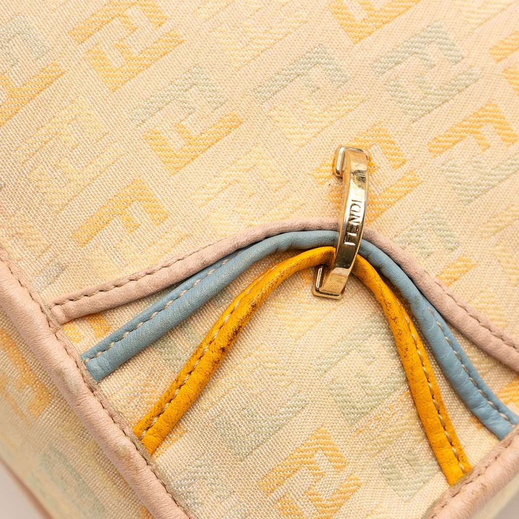 Fendi Zucchino Canvas F Charm Crossbody - Image 12