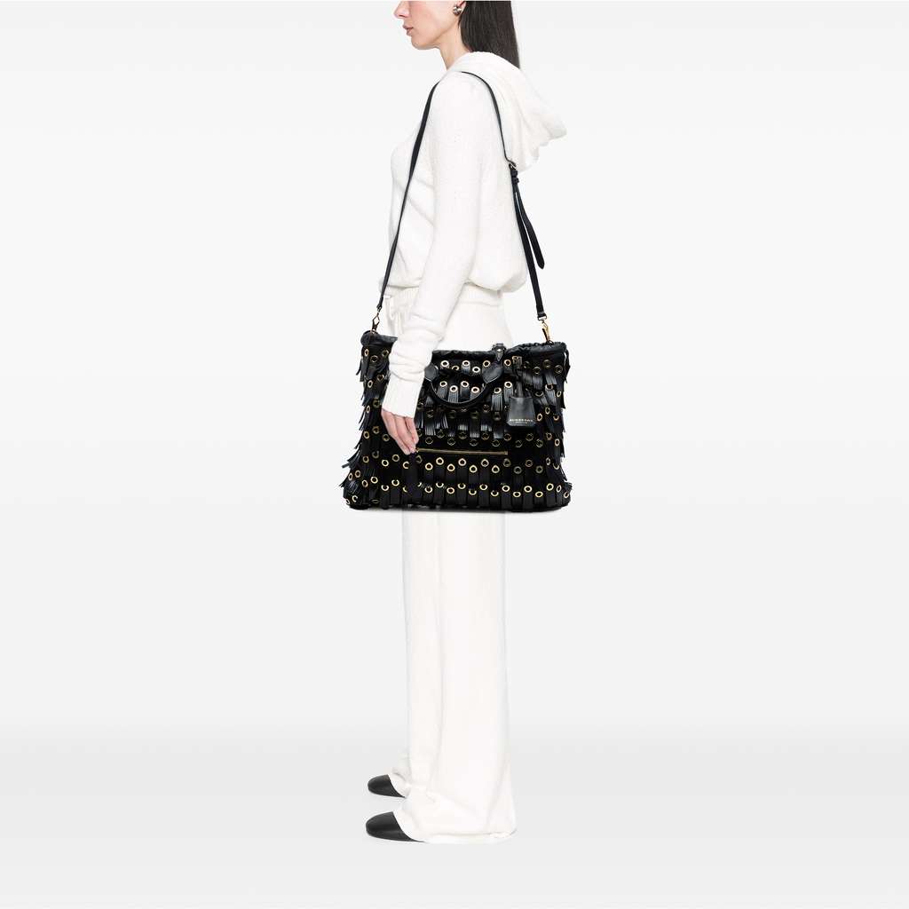 Burberry Calf Hair and Leather Grommet Fringe Big Crush Tote - Detail 2