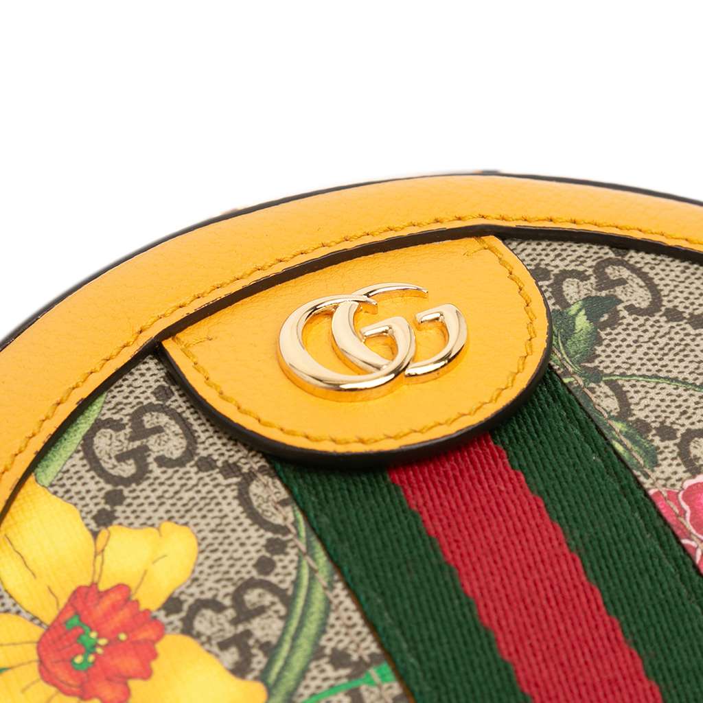 Gucci Mini GG Supreme Flora Ophidia Round Crossbody - Detail 2