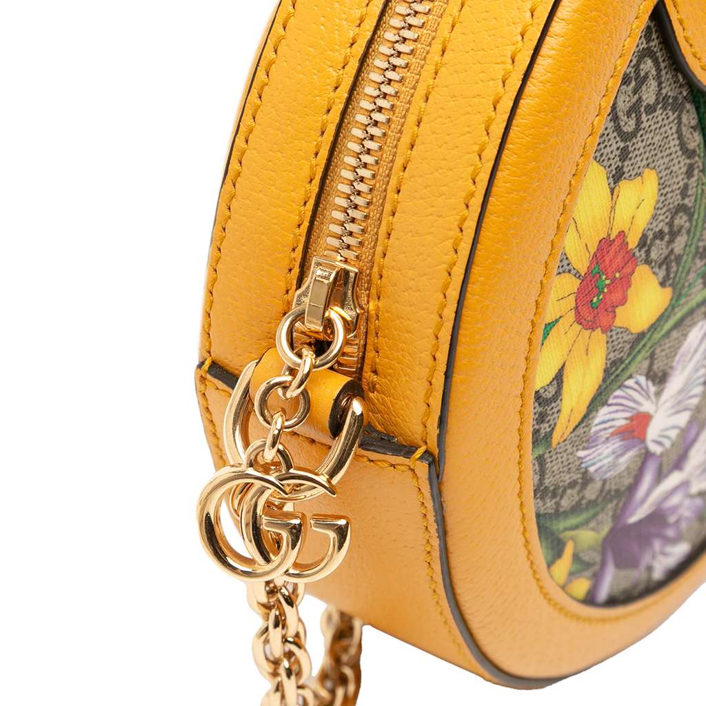 Gucci Mini GG Supreme Flora Ophidia Round Crossbody - Image 10