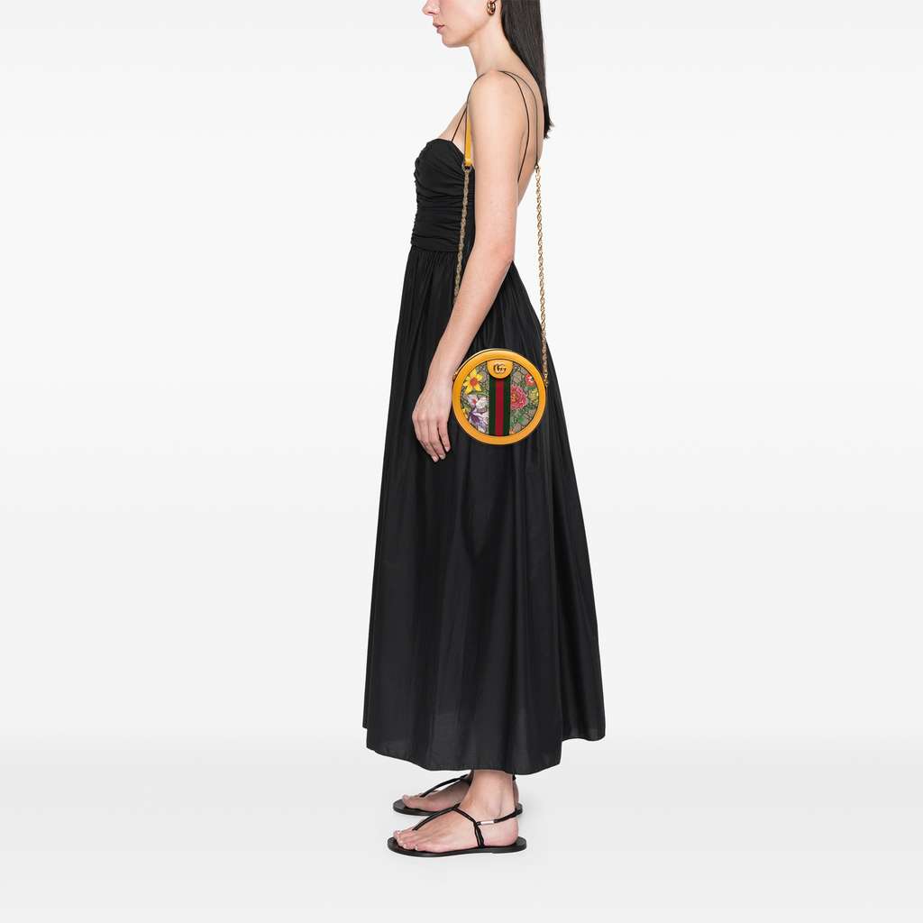 Gucci Mini GG Supreme Flora Ophidia Round Crossbody - Image 11