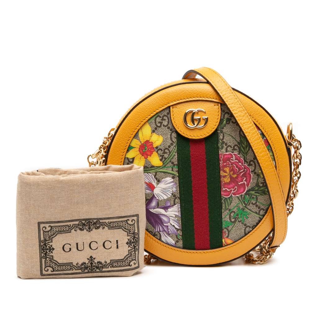 Gucci Mini GG Supreme Flora Ophidia Round Crossbody - Image 12