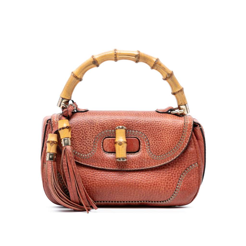 Gucci Medium Leather New Bamboo Satchel