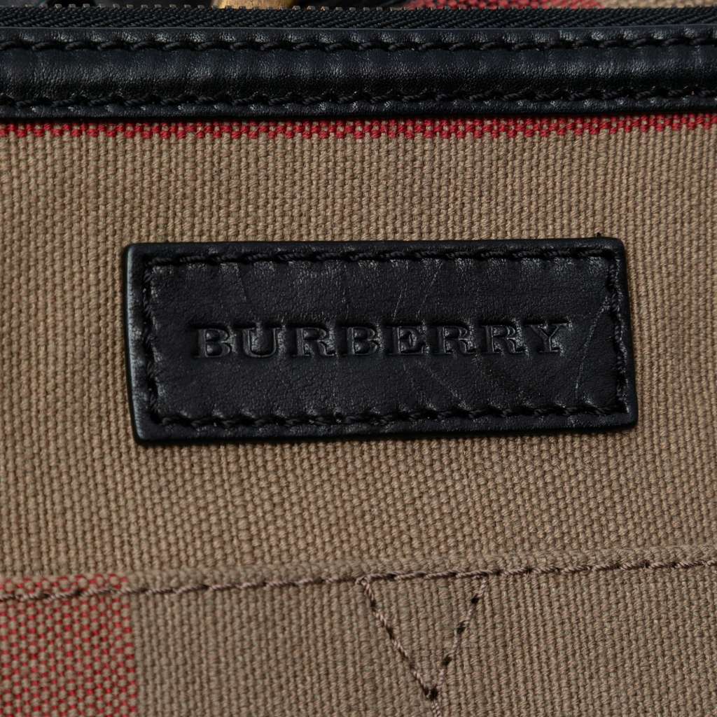 Burberry Medium Mega Check Canvas Ashby Bucket Bag - Side view
