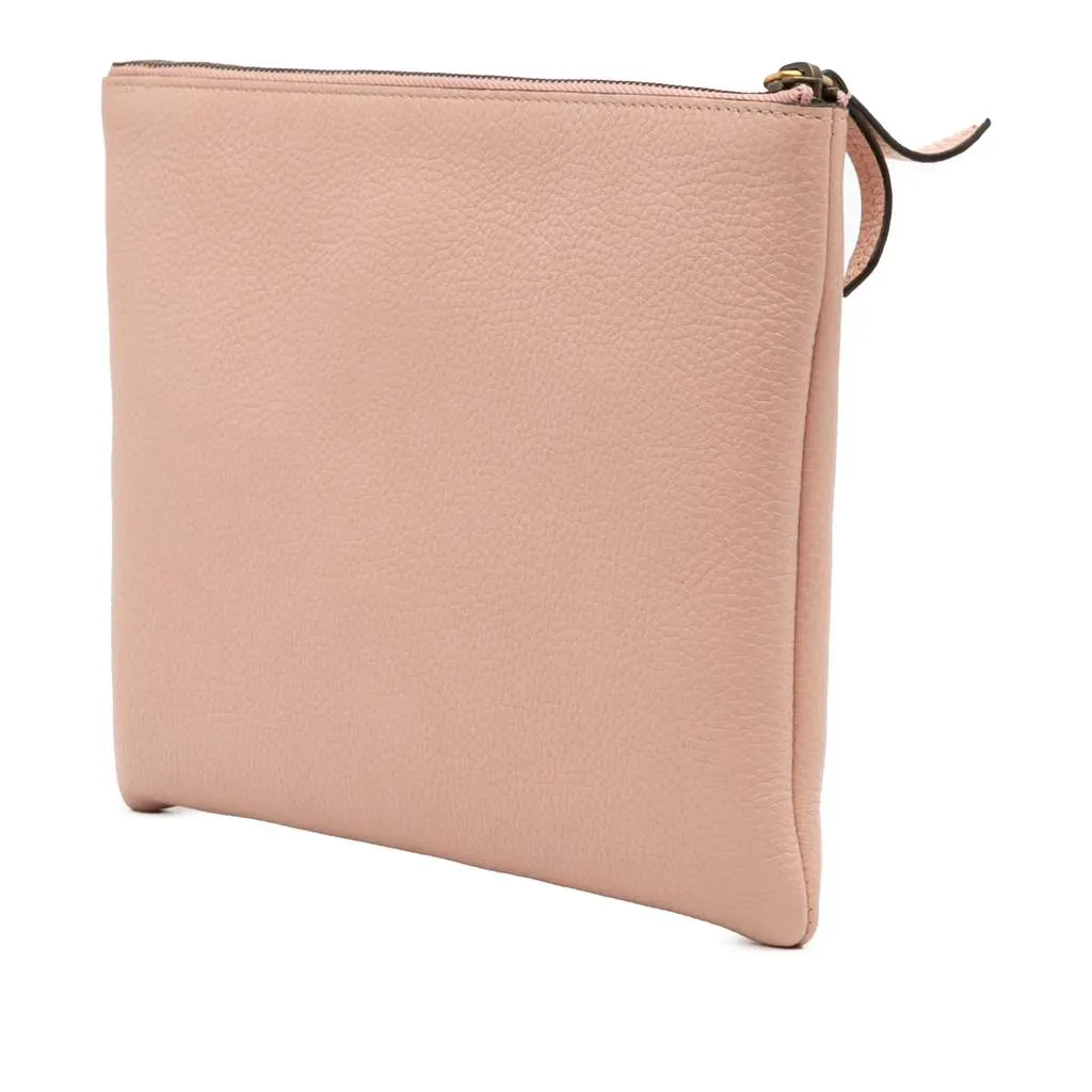 Gucci Leather Blind For Love Clutch Pink Leather Good - Back View