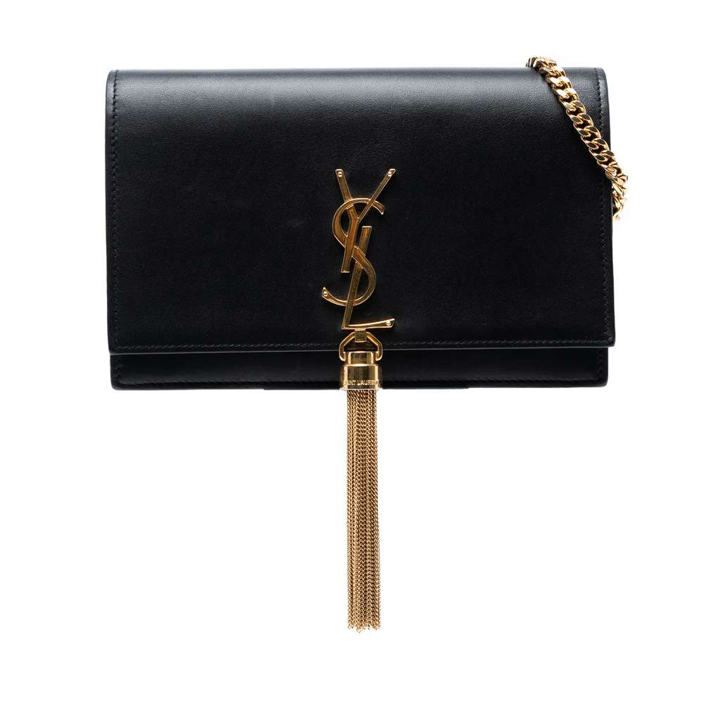 Saint Laurent Smooth Calfskin Monogram Kate Tassel Chain Wallet
