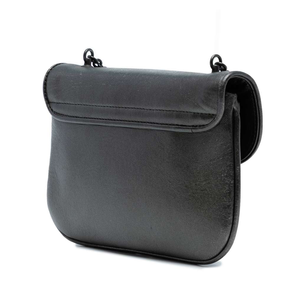 Bottega Veneta Mini Metallic Nappa Intrecciato Chain Flap Crossbody - Back view