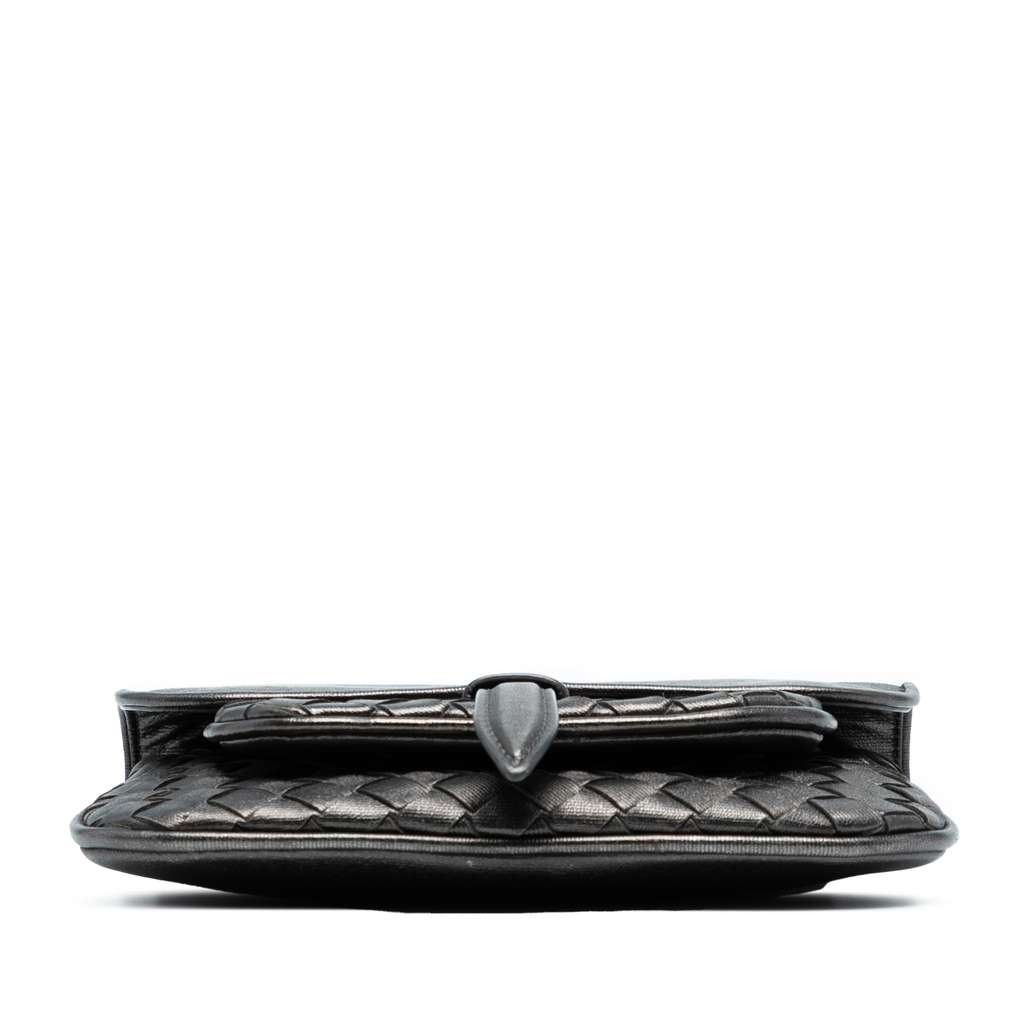 Bottega Veneta Mini Metallic Nappa Intrecciato Chain Flap Crossbody - Image 6