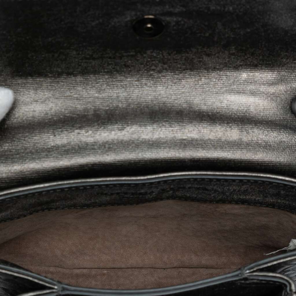 Bottega Veneta Mini Metallic Nappa Intrecciato Chain Flap Crossbody - 4