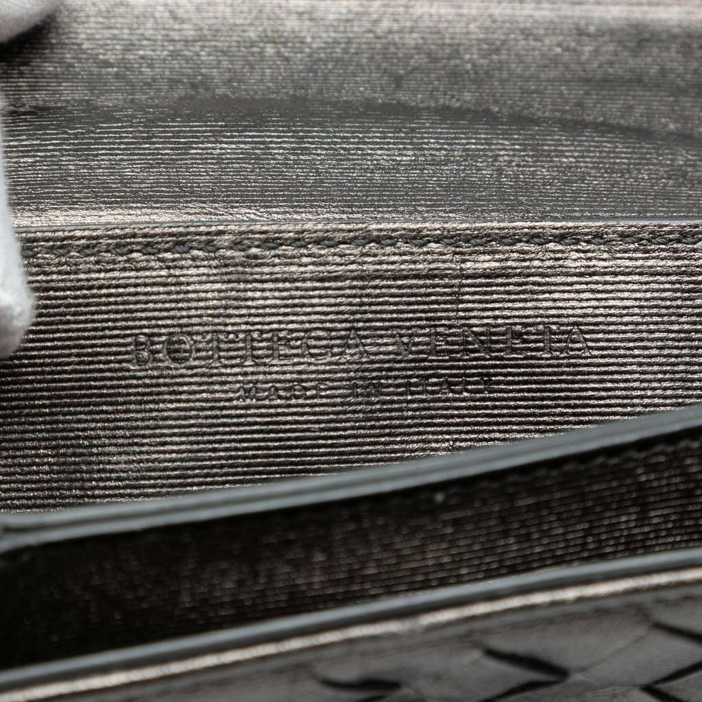 Bottega Veneta Mini Metallic Nappa Intrecciato Chain Flap Crossbody - Side view