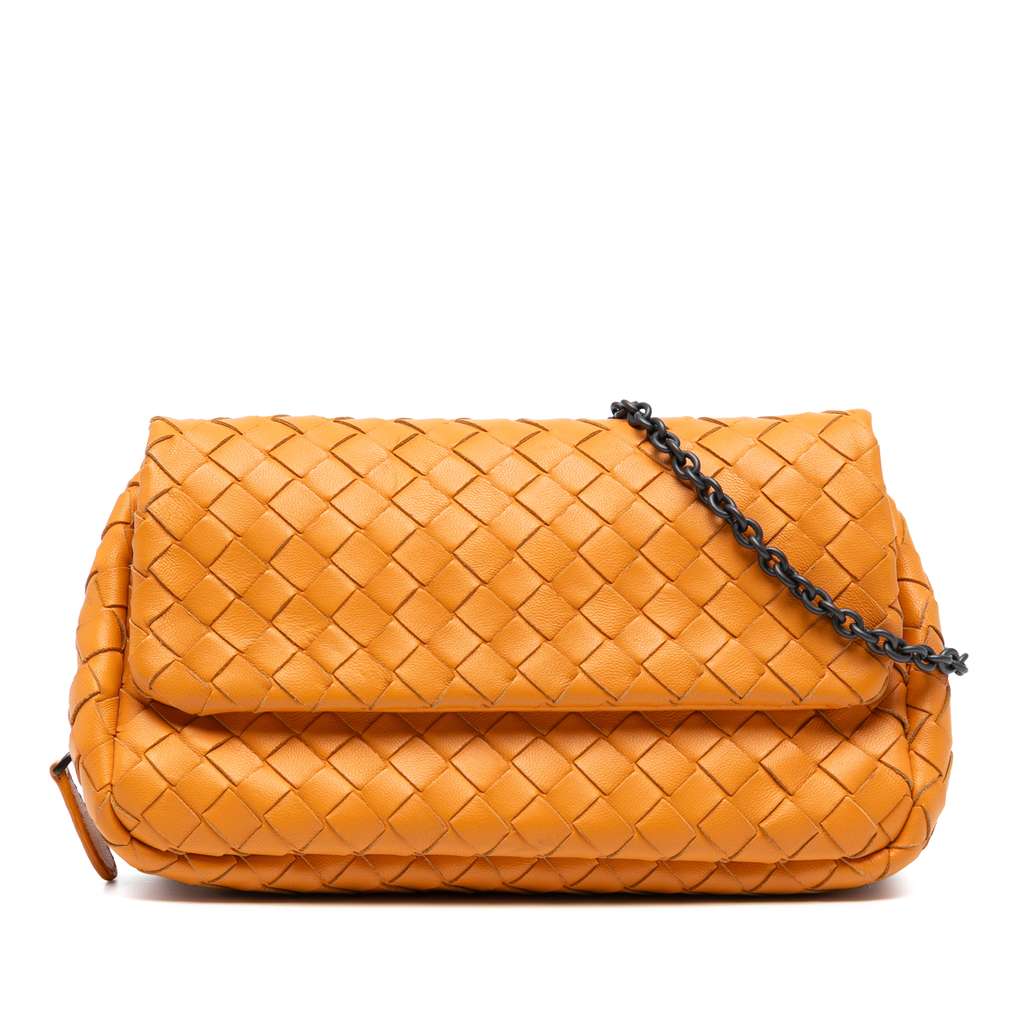 Bottega Veneta Mini Nappa Intrecciato Expandable Chain Flap Crossbody