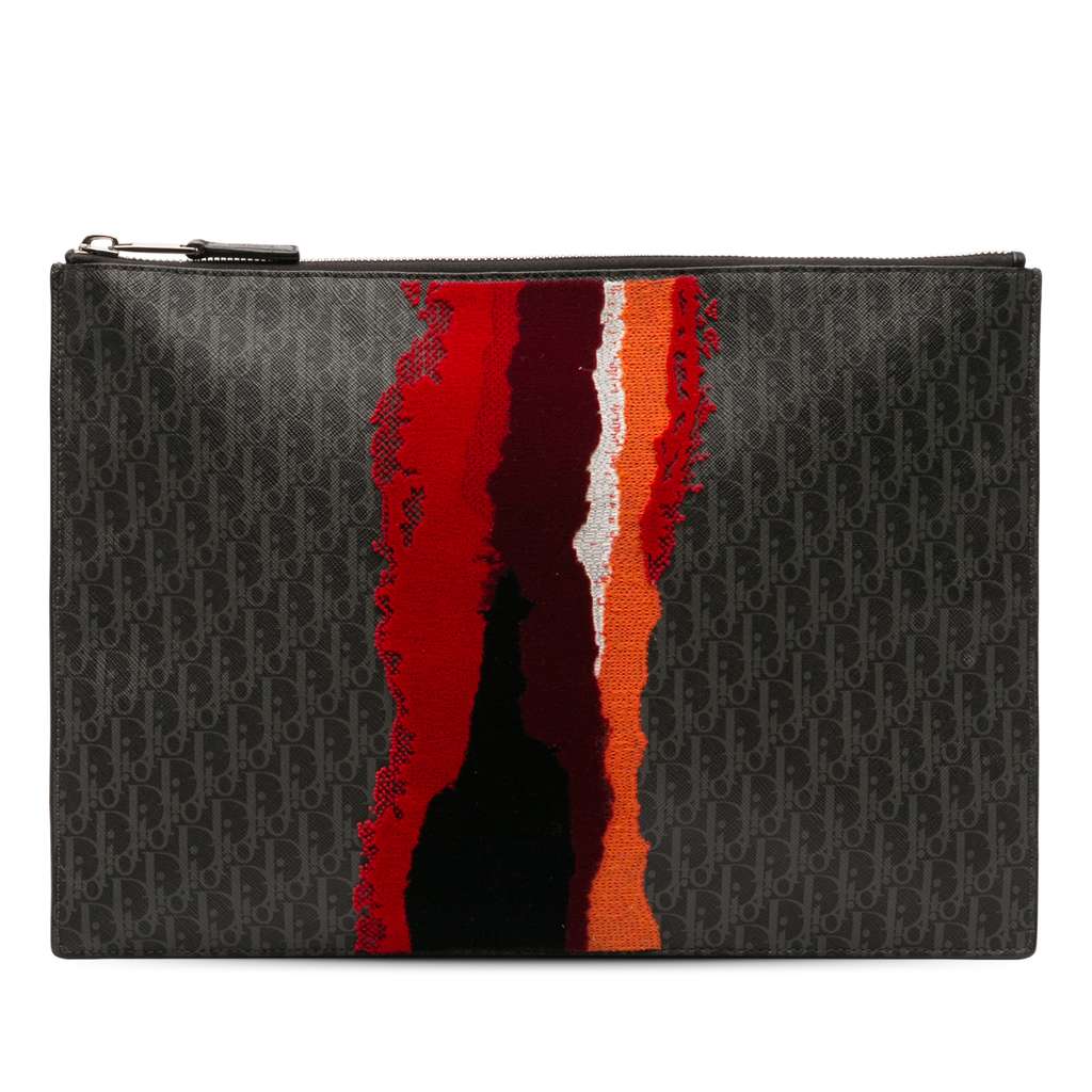 Dior Diorissimo Trotter Coated Canvas Painted Clutch