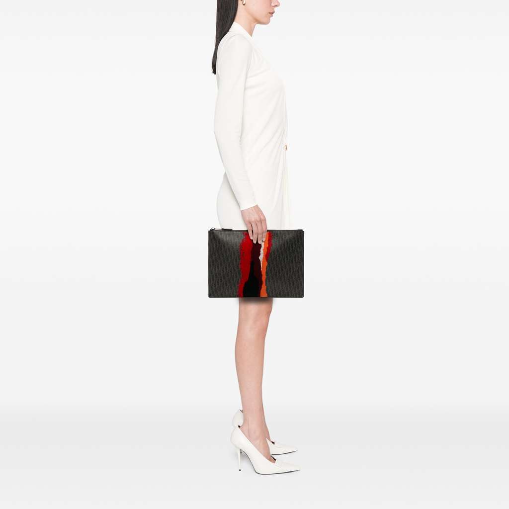 Dior Diorissimo Trotter Coated Canvas Painted Clutch - Image 10