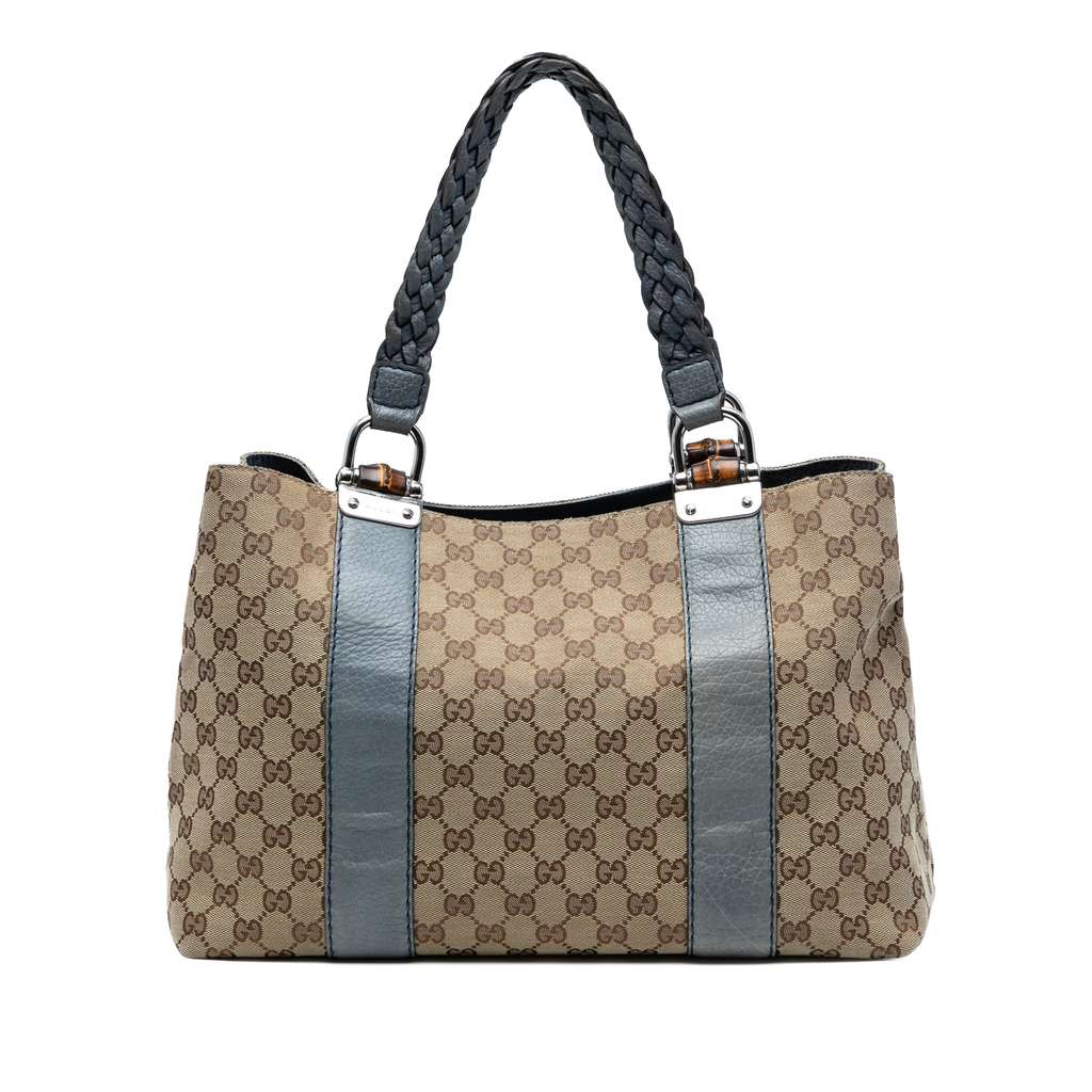 Gucci Medium GG Canvas Bamboo Libeccio Tote
