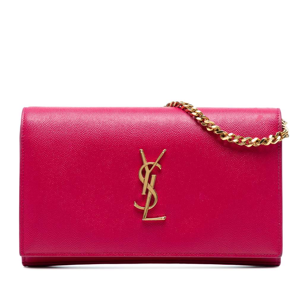 Saint Laurent Grain De Poudre Monogram Kate Wallet On Chain