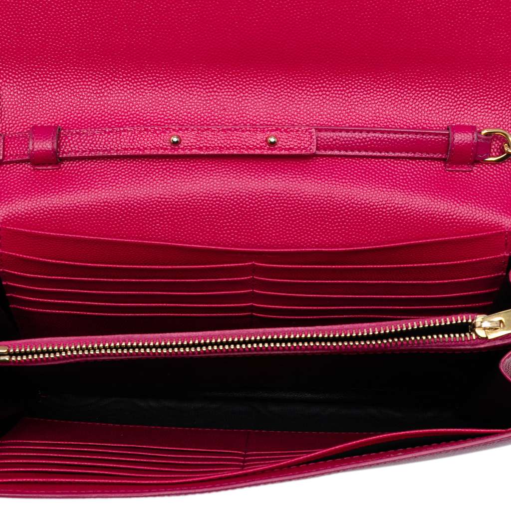 Saint Laurent Grain De Poudre Monogram Kate Wallet On Chain - 4