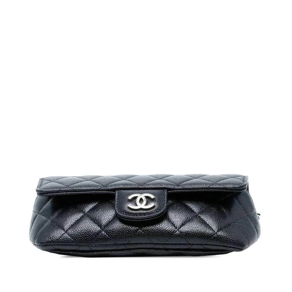 Chanel Caviar Sunglasses Case on Chain Black Leather Good - Inside View