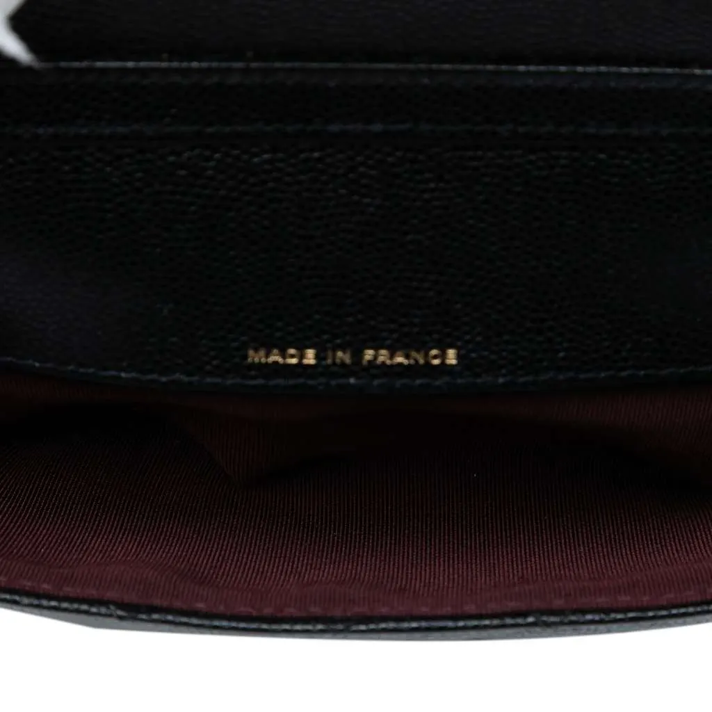 Chanel Caviar Sunglasses Case on Chain Black Leather Good - Model View