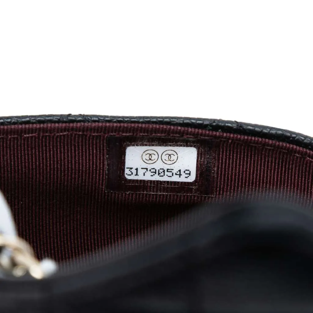 Chanel Caviar Sunglasses Case on Chain Black Leather Good - Box View
