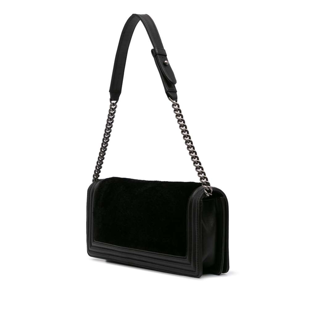 Chanel Shearling East West Boy Flap - Back view