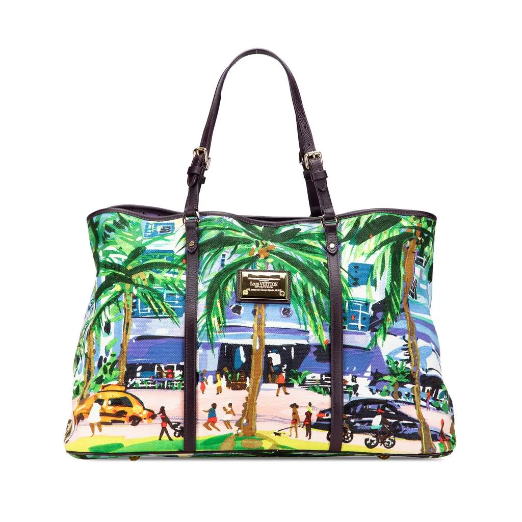 Louis Vuitton Ailleurs Cabas Promenade GM Blue Canvas Very good - Front View